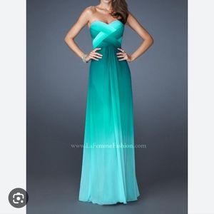 La Femme 18525 Green/Teal/Turquoise/Blue Prom Dress